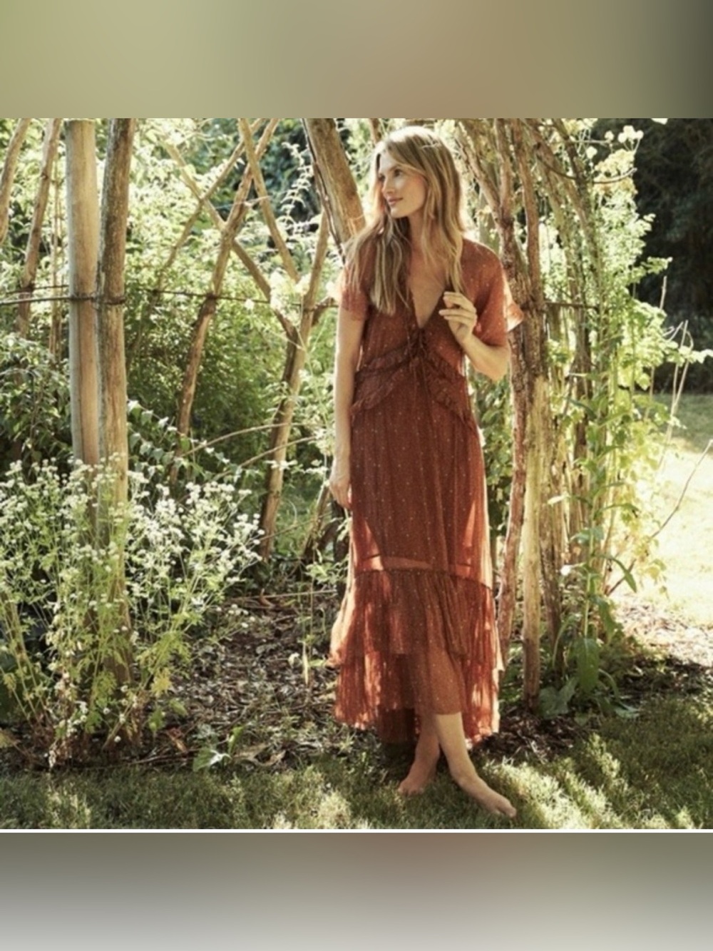 Doen Antoinette dress in small Tamarillo